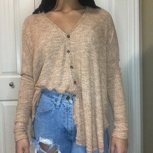 Oversized Burnt Orange-tan Button Up